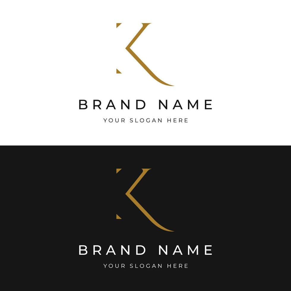 Modern, unique and luxurious geometric initial letter K template logo element. Logo for business, company, fashion and brand cards vector