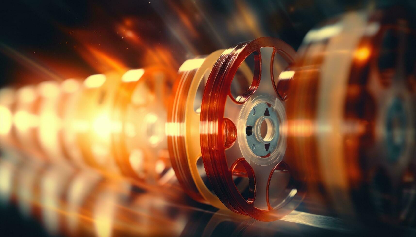AI generated an image of film reels of film and images photo
