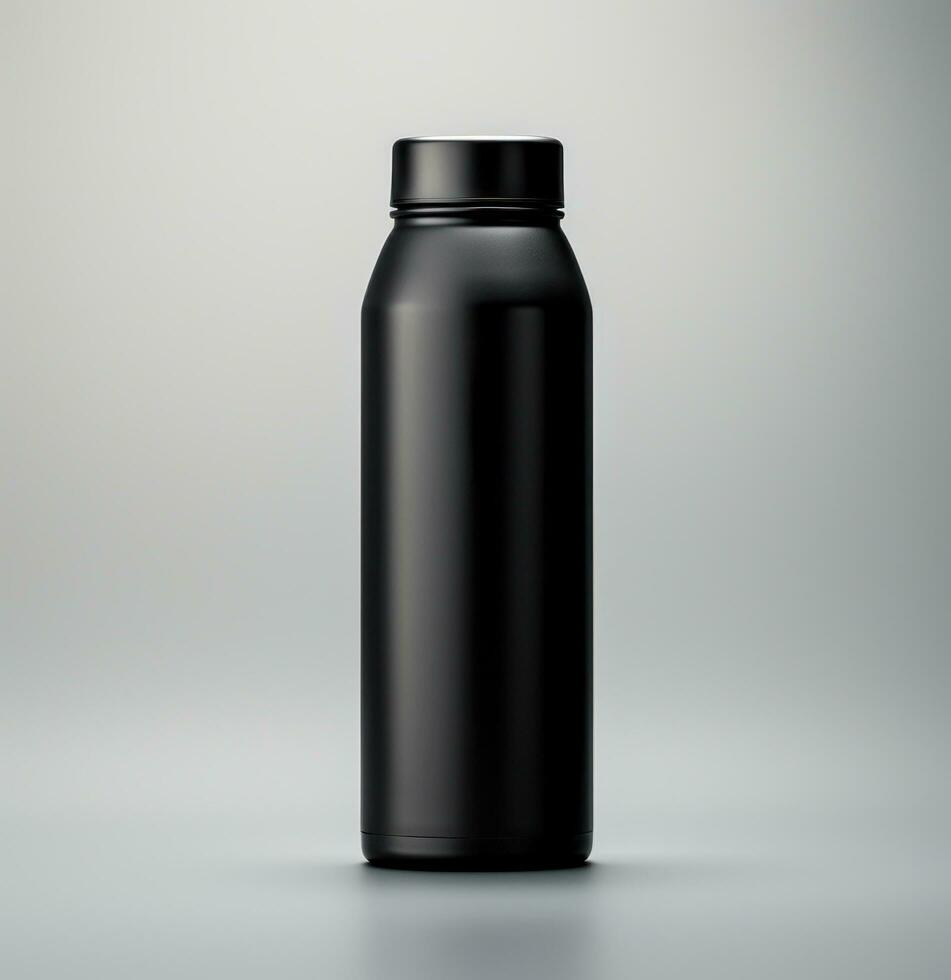 AI generated black juice bottle mockup photo