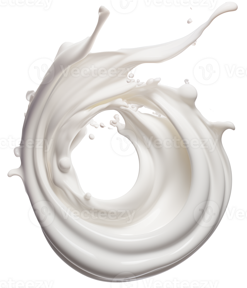 AI generated Realistic milk cream splash decorative element realistic. Generative ai. png