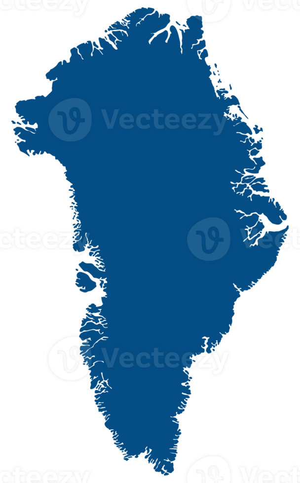 Greenland map. Map of Greenland in blue color png