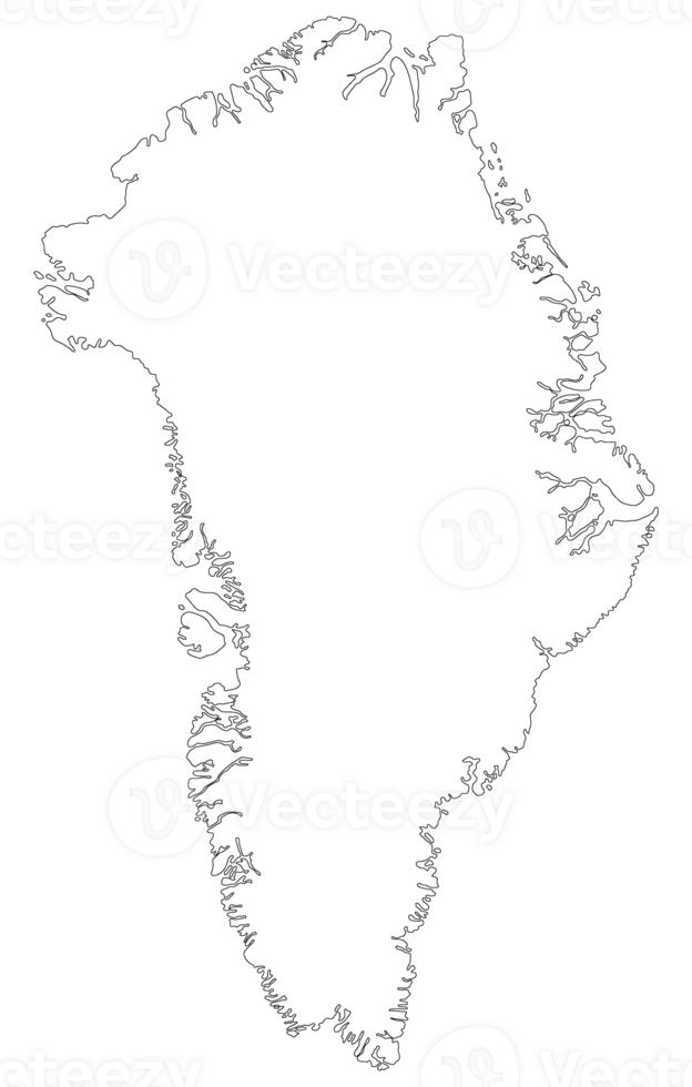 Greenland map. Map of Greenland in white color png