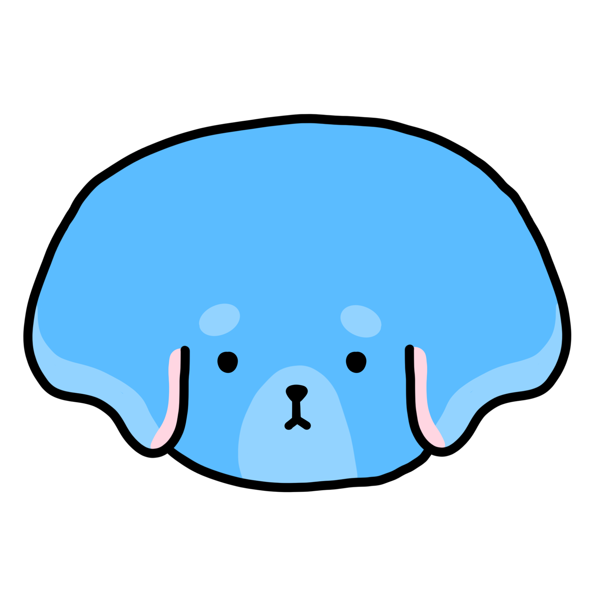 Cute Blue Dog Cartoon illustration Cute Dog Dog Sticker Cute Element