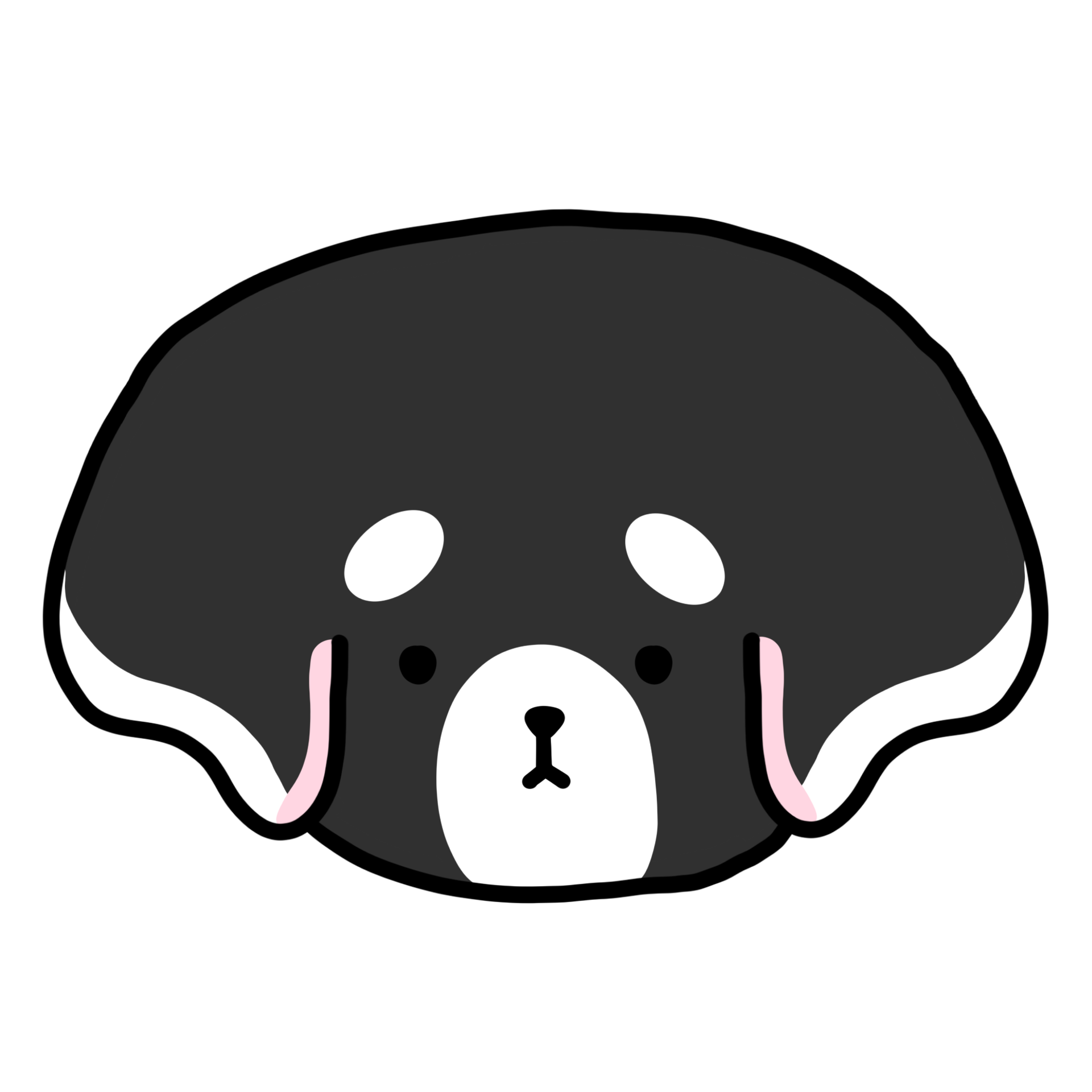 Cute Black And White Dog Cartoon illustration Cute Dog Dog Sticker Cute