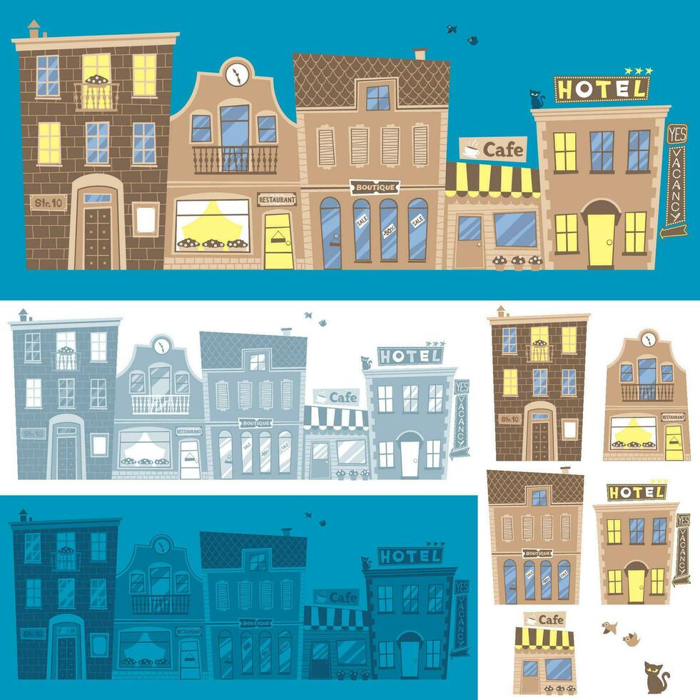 Street Background Set vector