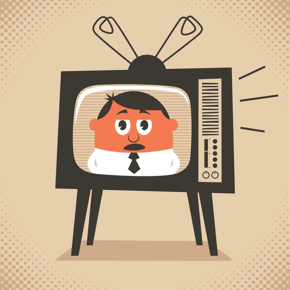TV News Cartoon Concept vector