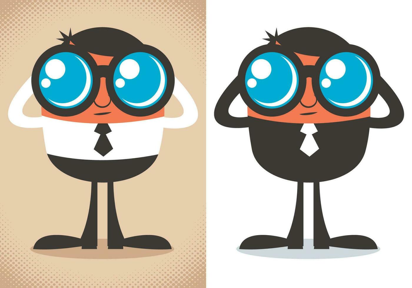 Watcher Cartoon Set vector