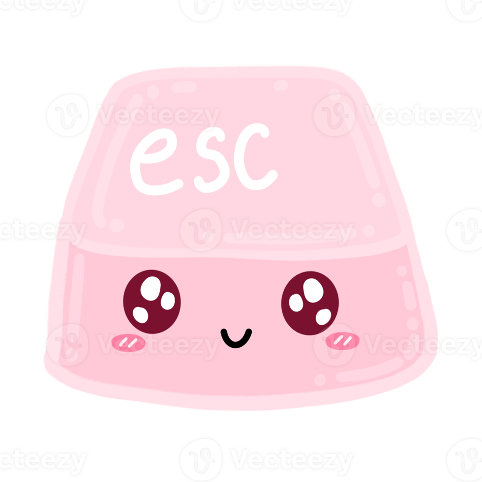 Cute Esc Button Or Escape Key Mascot Character Kawaii Cartoon illustration png