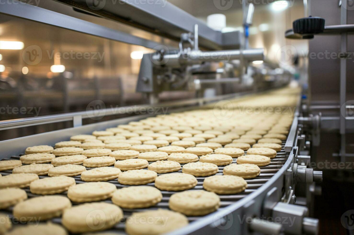 AI generated Making cookies in a factory photo