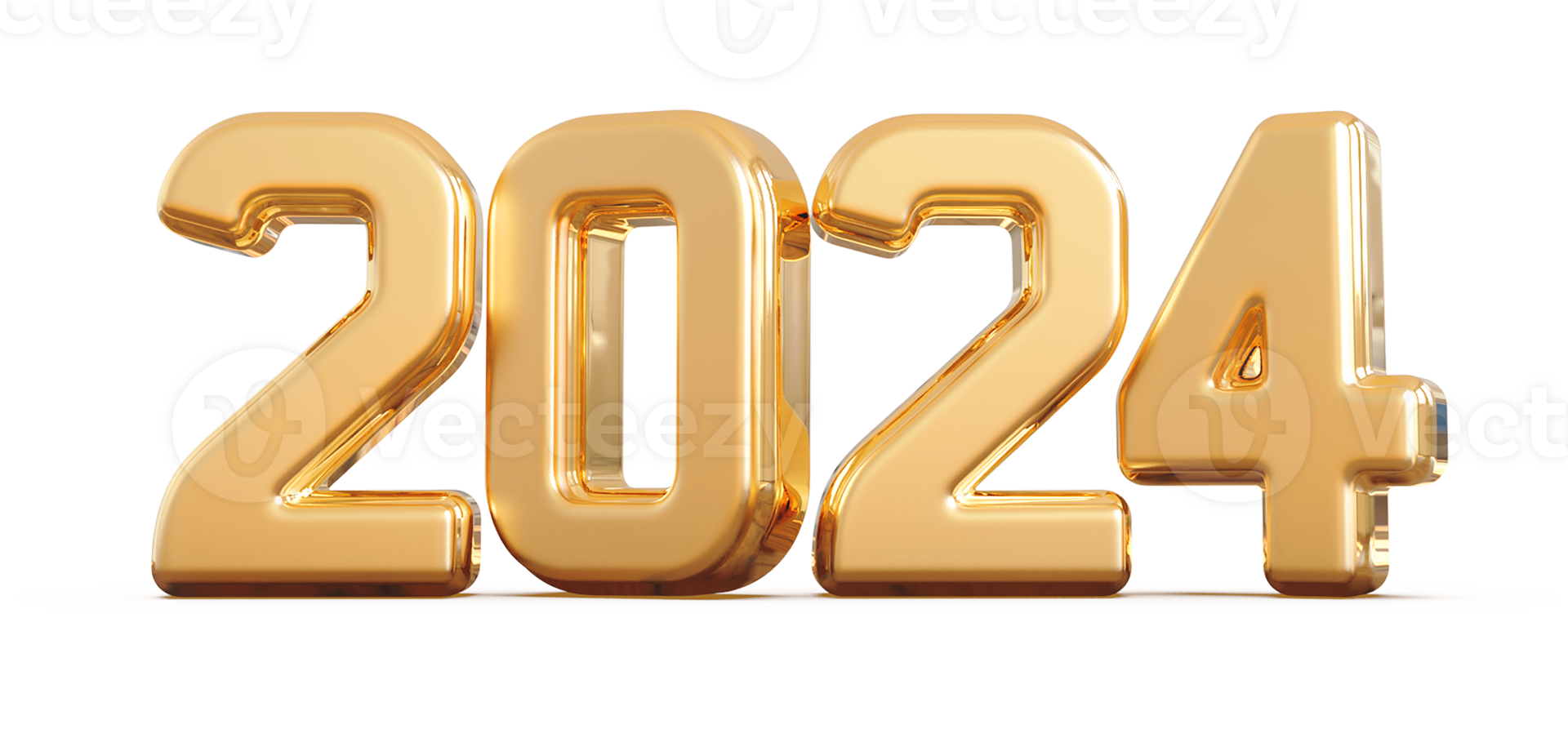 2024 New Year - 3D Gold Number png