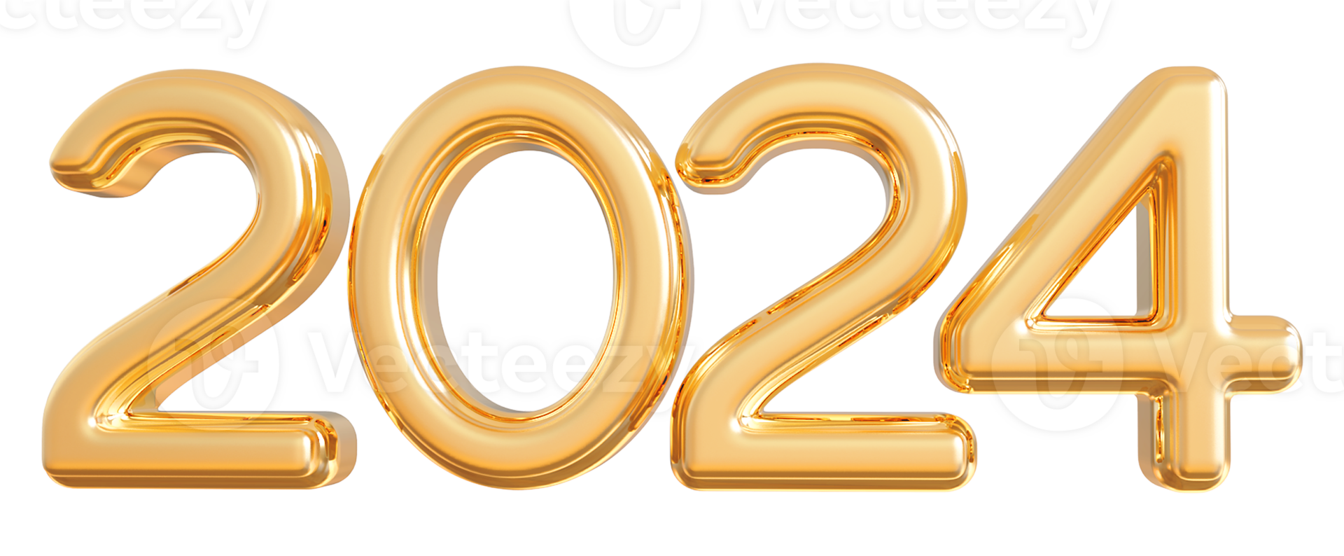 2024 New Year - 3D Gold Number png