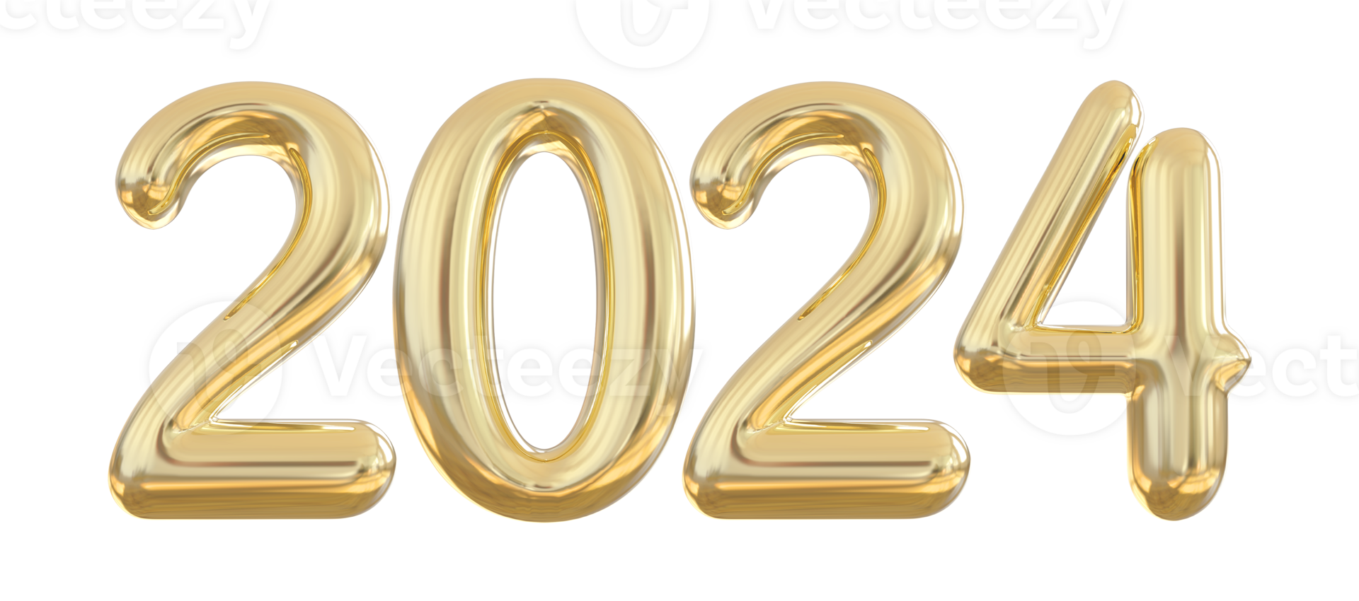 2024 New Year - 3D Gold Number png