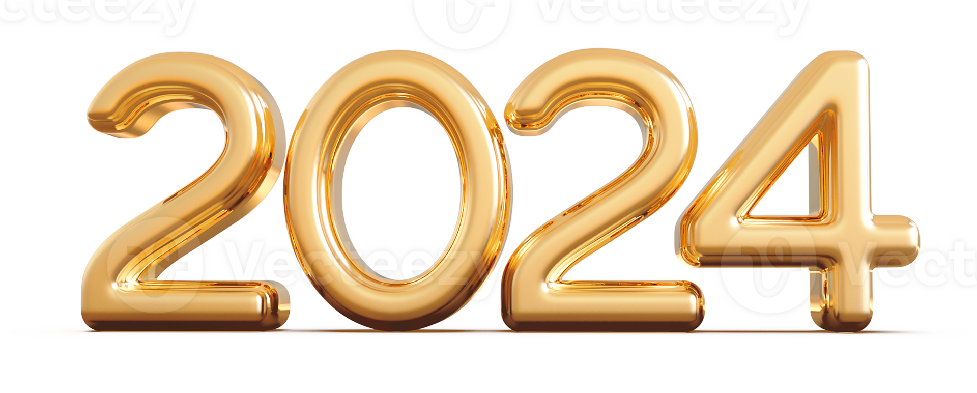 2024 New Year - 3D Gold Number png