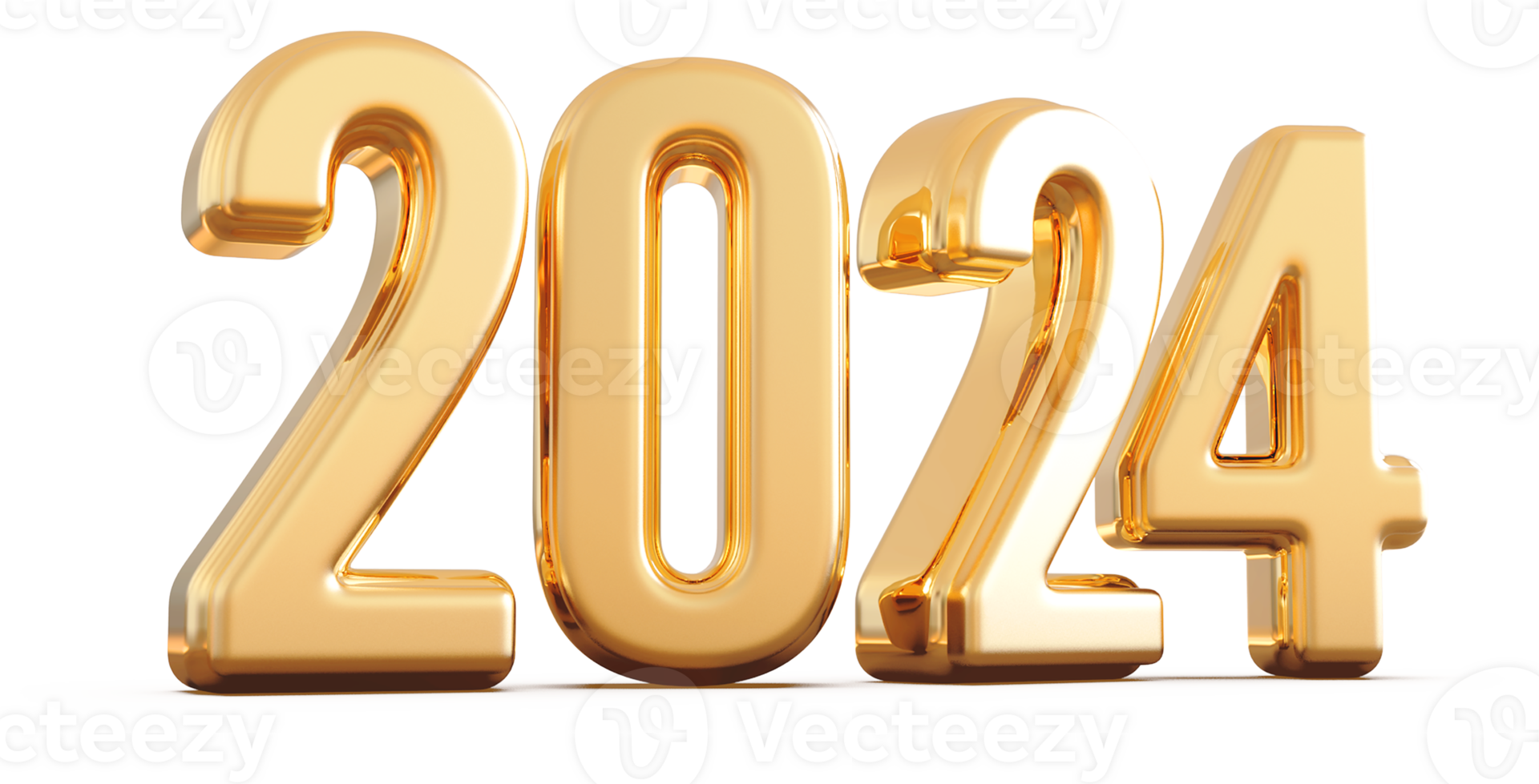 2024 New Year - 3D Gold Number png