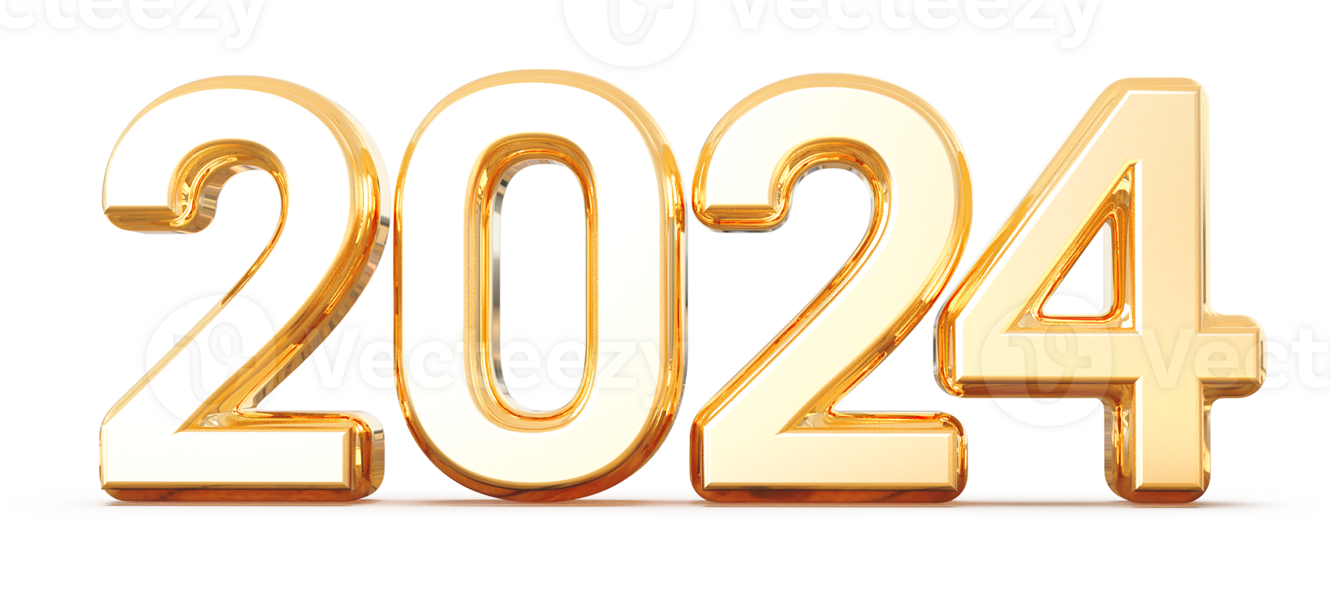 2024 New Year - 3D Gold Number png