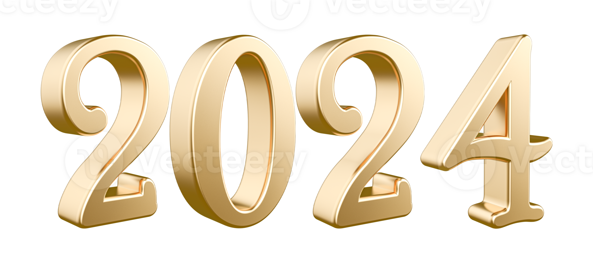 2024 New Year - 3D Gold Number png