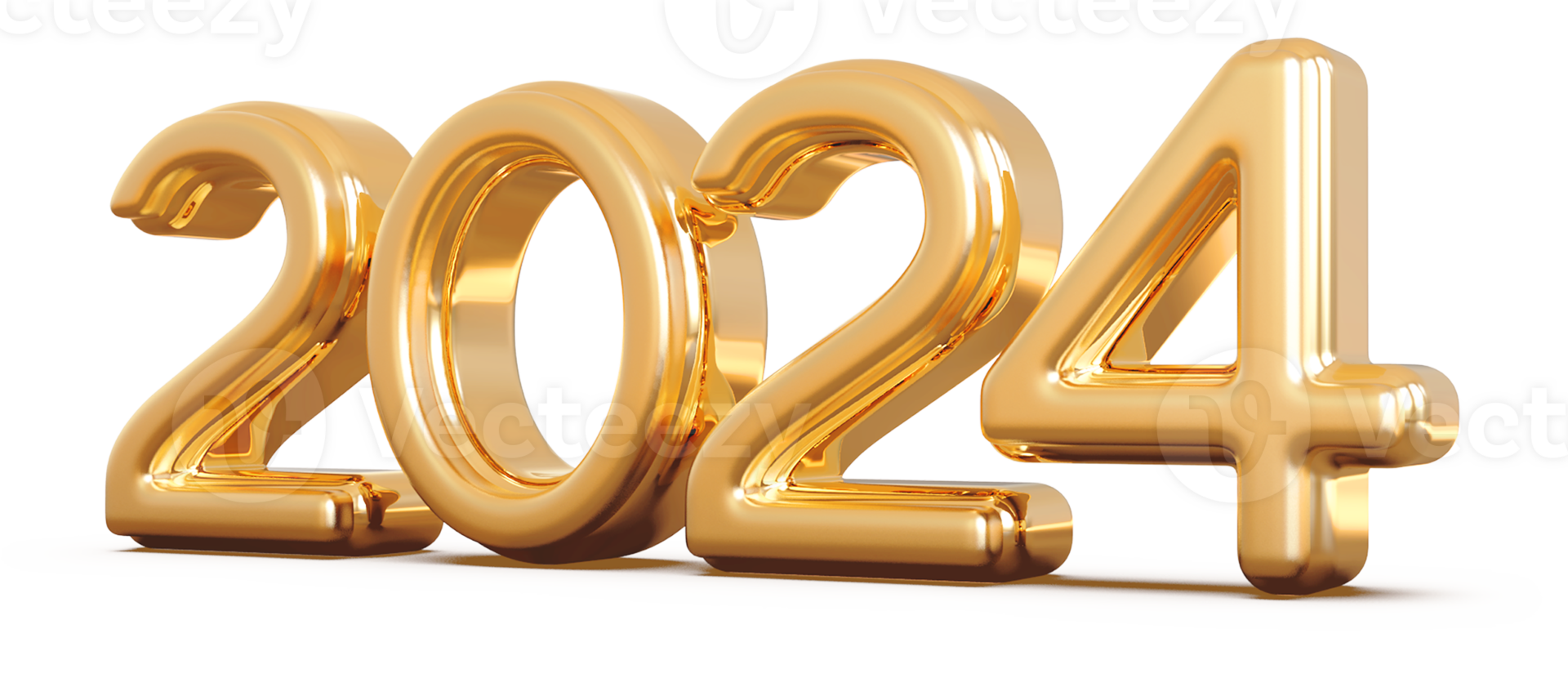 2024 New Year - 3D Gold Number png