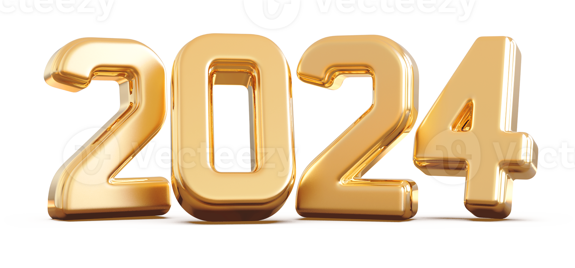 2024 New Year - 3D Gold Number png