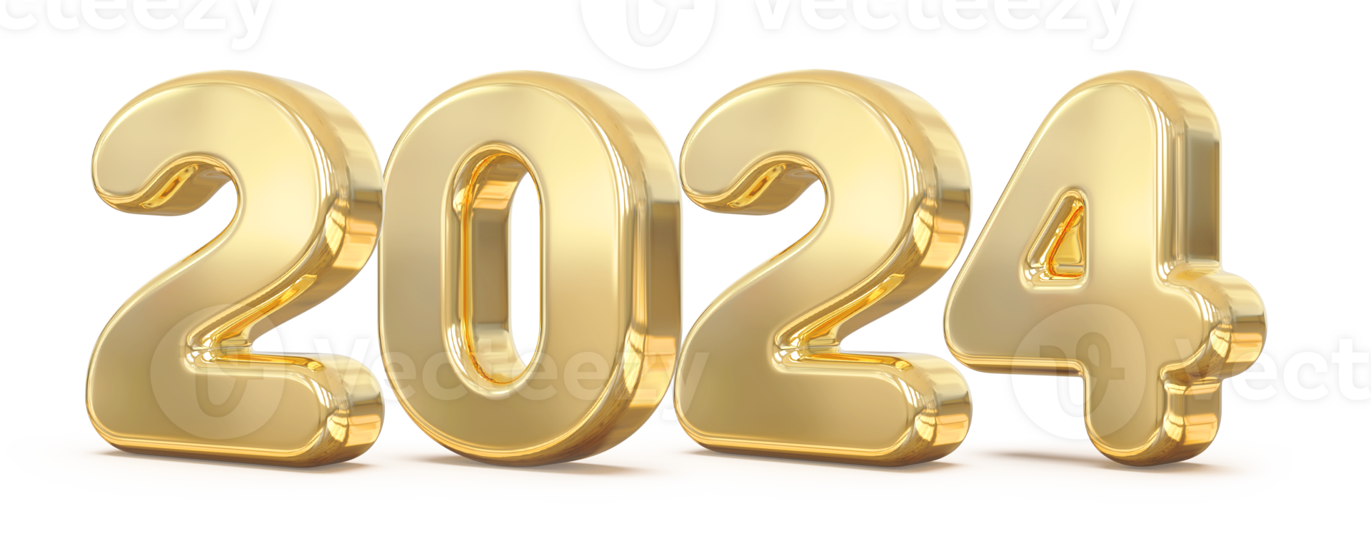 2024 New Year - 3D Gold Number png
