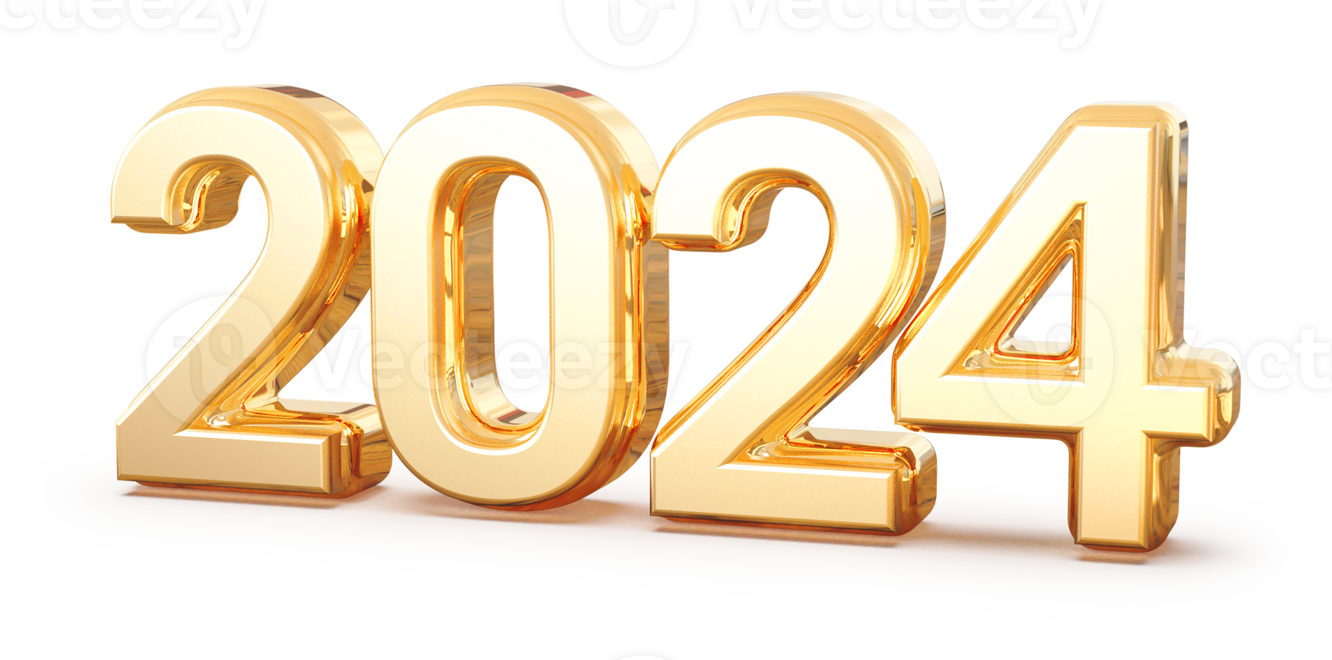 2024 New Year - 3D Gold Number png