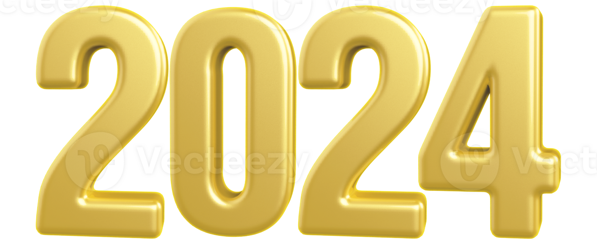 2024 New Year - 3D Gold Number png
