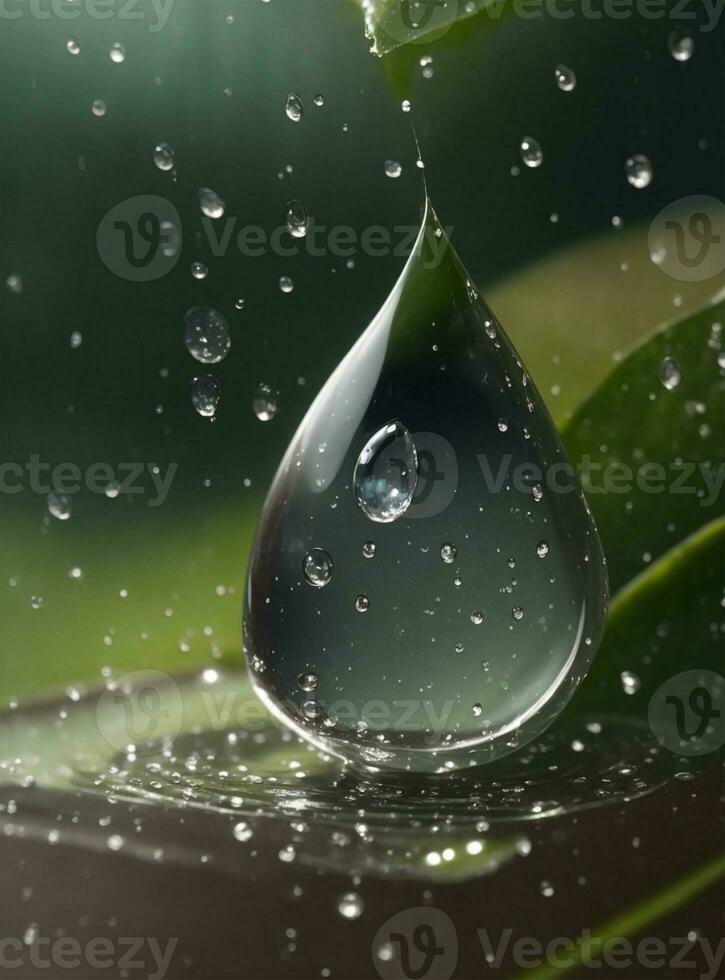 AI generated drop of water photo