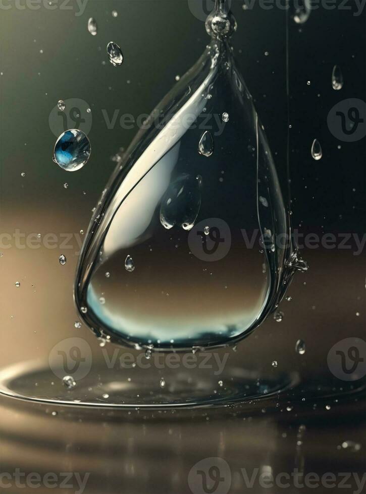 AI generated drop of water photo