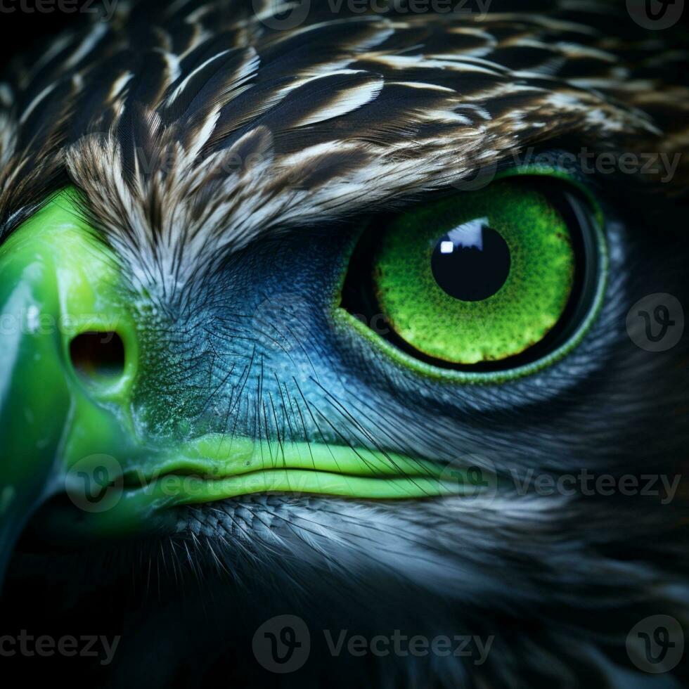 AI generated green eyes eagle illustration photo