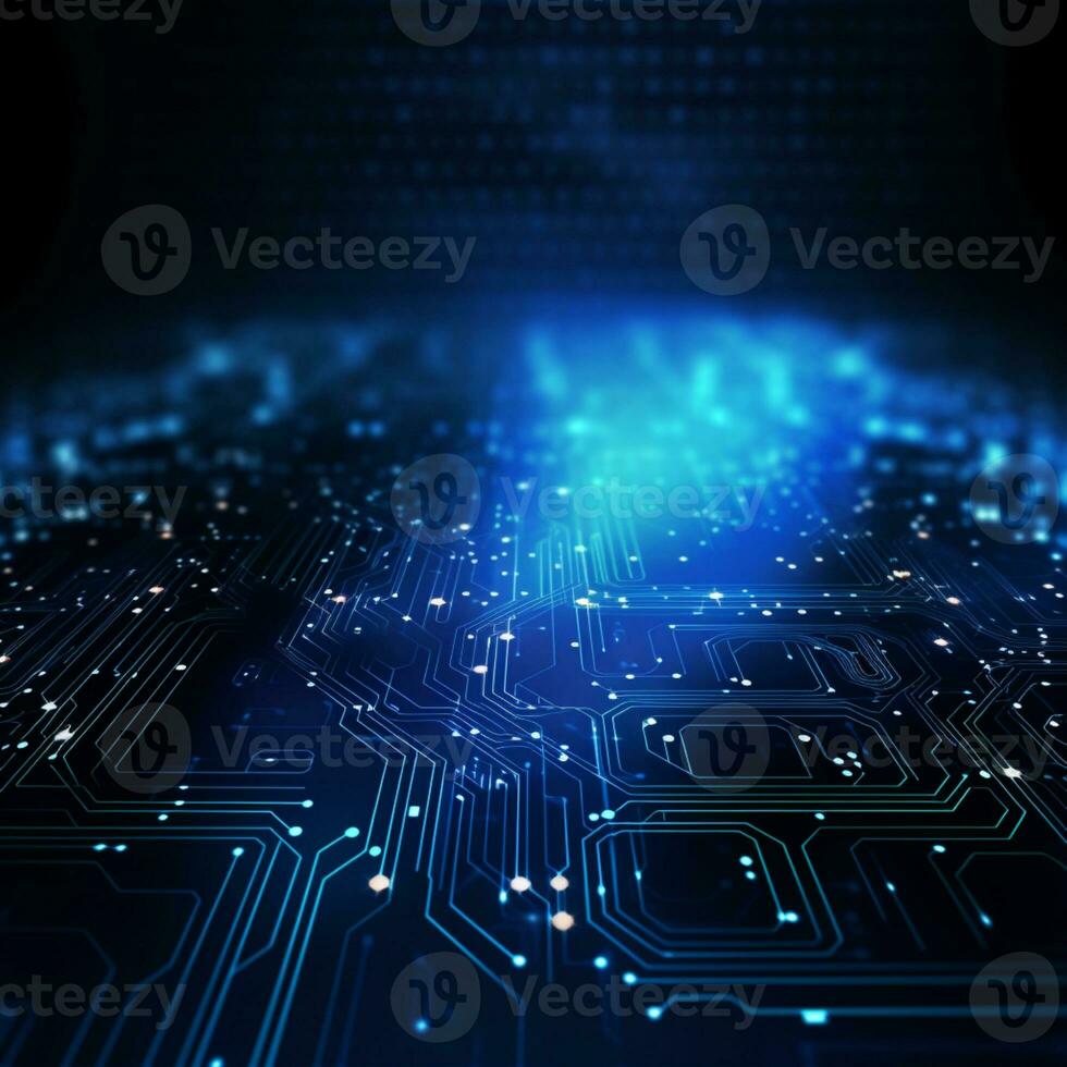 AI generated circuit board background flat style photo