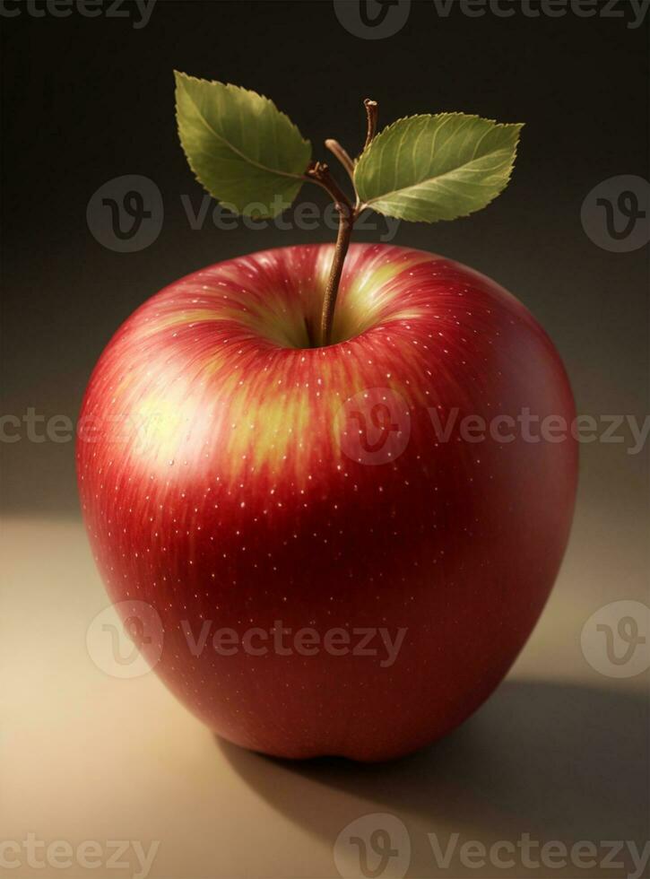 AI generated red apple isolated on white photo