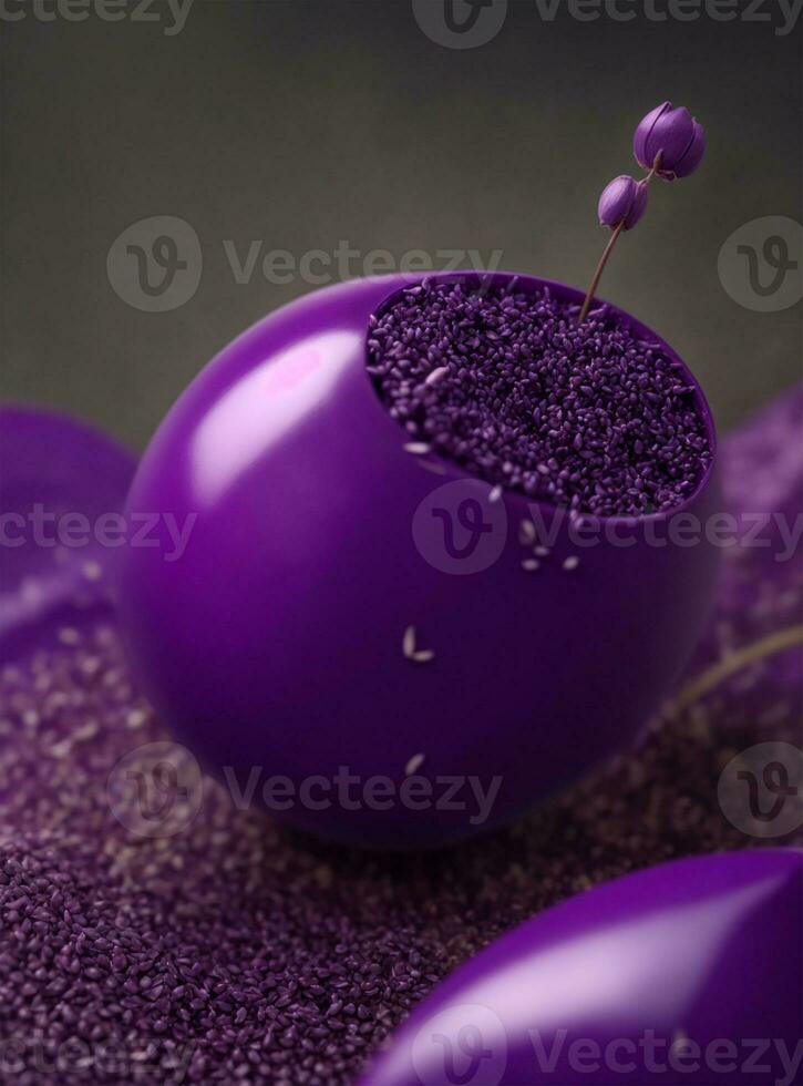 AI generated purple christmas ball photo