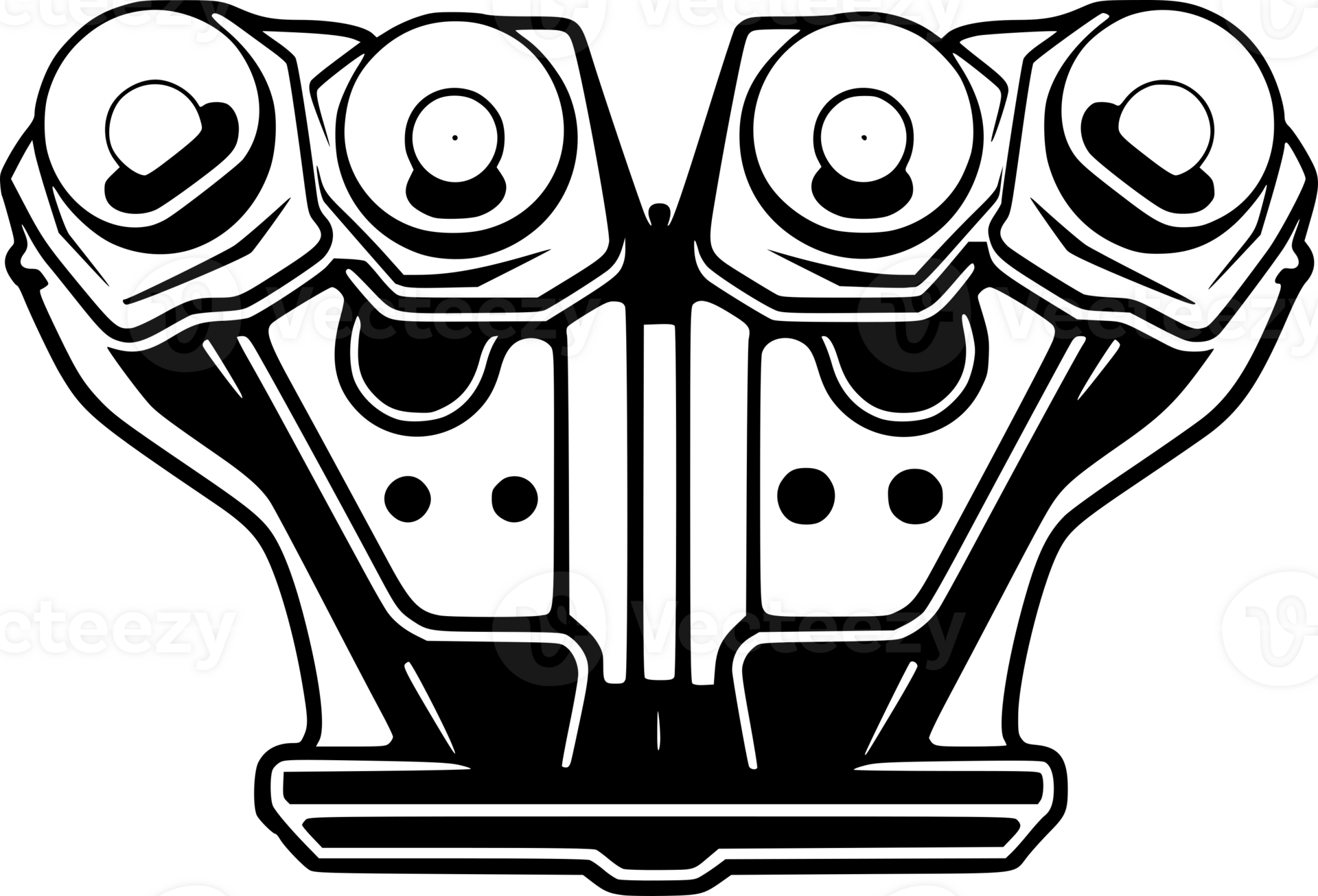 ai généré précision dans mouvement symétrique moteur bloquer logo