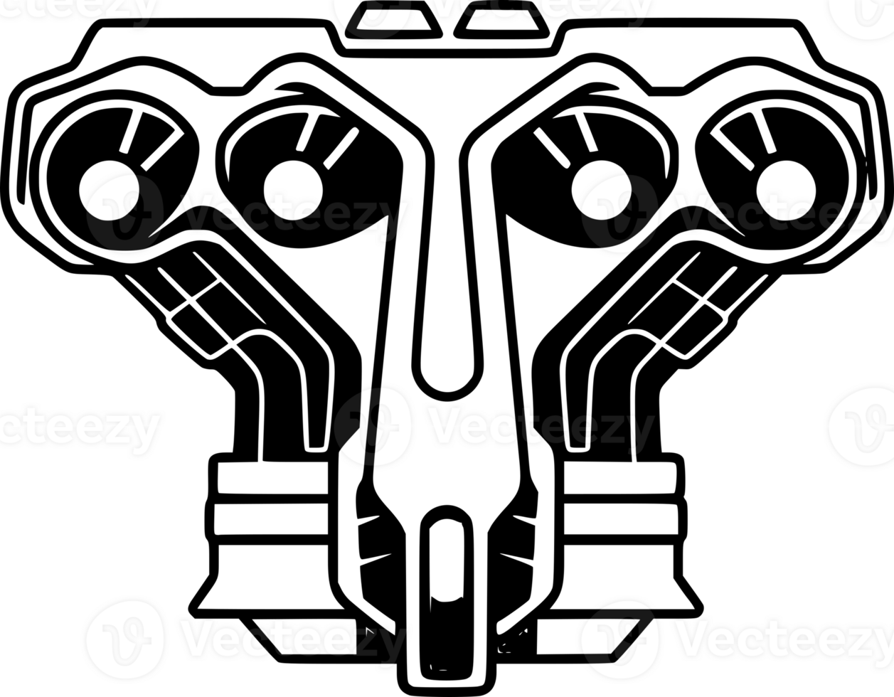 ai generado monocromo simétrico motor bloquear logo elemento para el