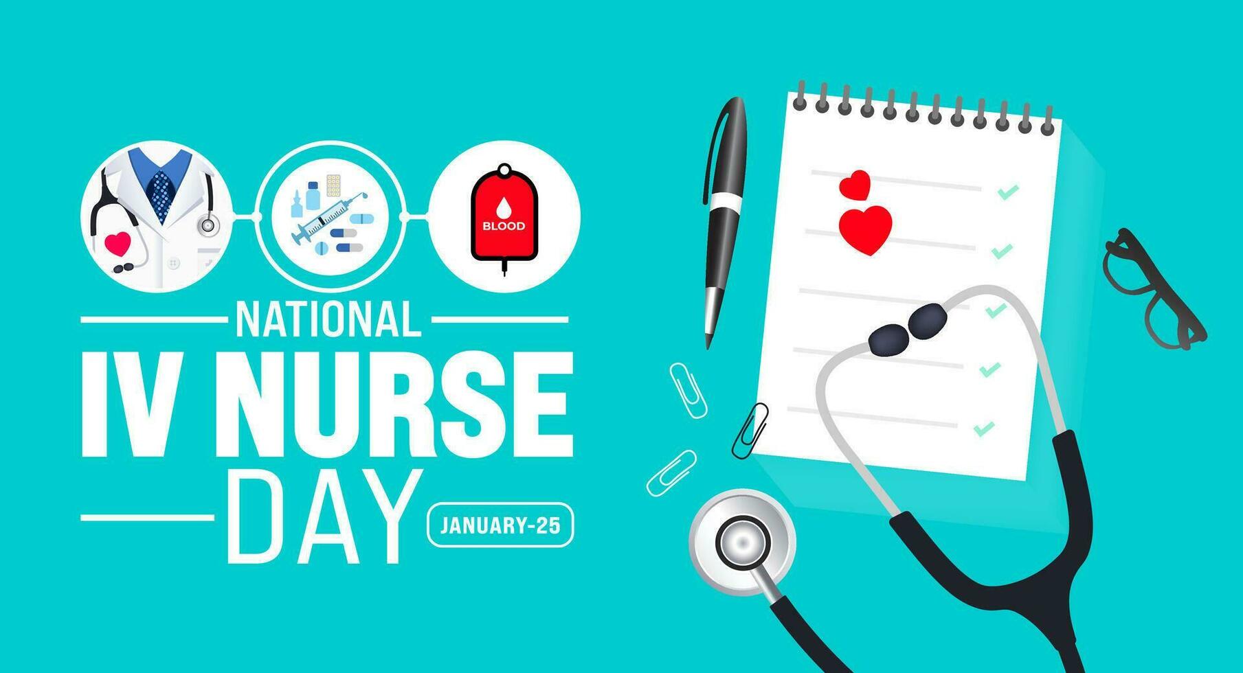 Intravenous Nurse Day or IV Nurse Day background design template use to background, banner, placard, card, book cover,  and poster design template with text inscription and standard color. vector