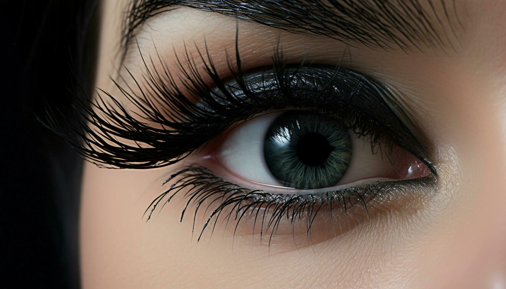 AI generated eye lashes black mascara photo