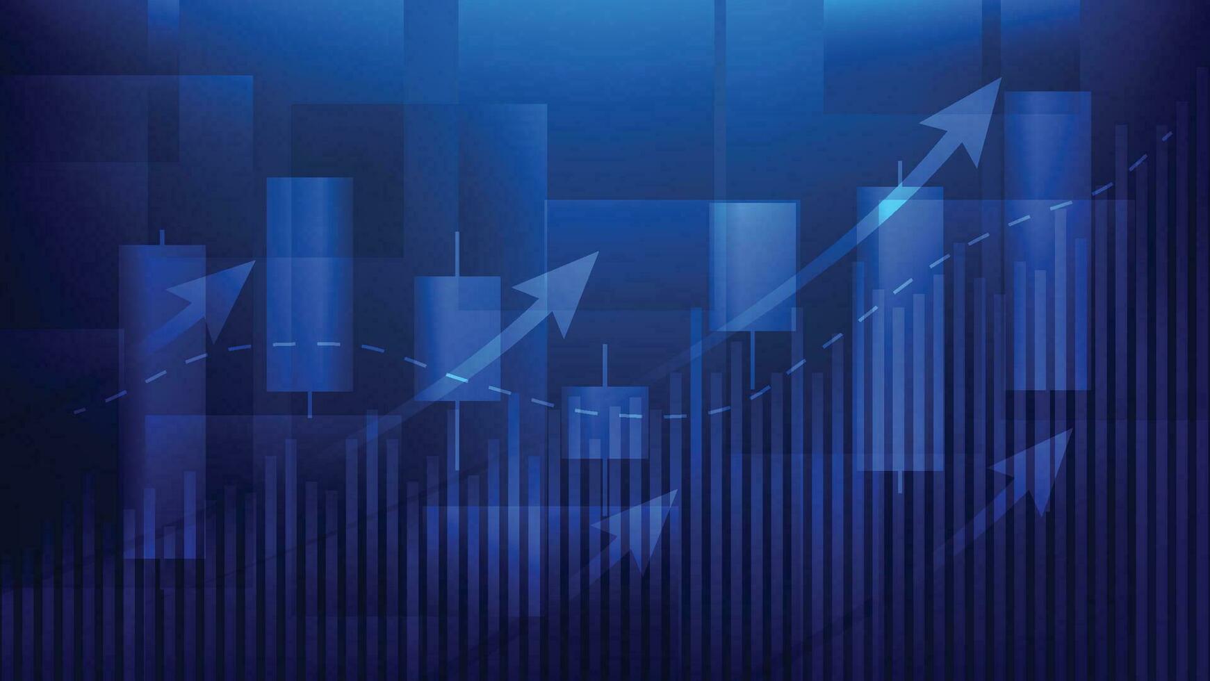 finance background with stock market statistic trend with candlesticks and bar chart vector