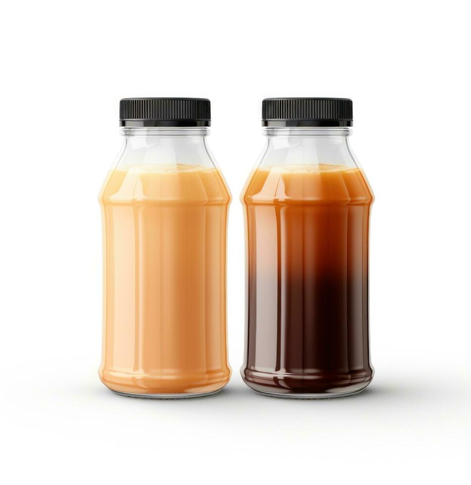 AI generated jello juice bottle mockup isolated mockup for website photo