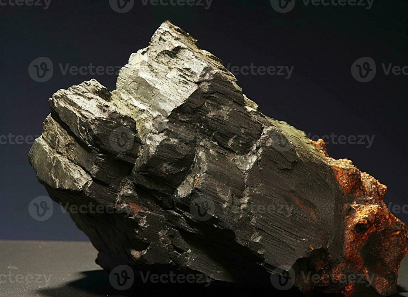 ai generado viejahamita es un raro precioso natural Roca en un negro antecedentes. ai generado. foto