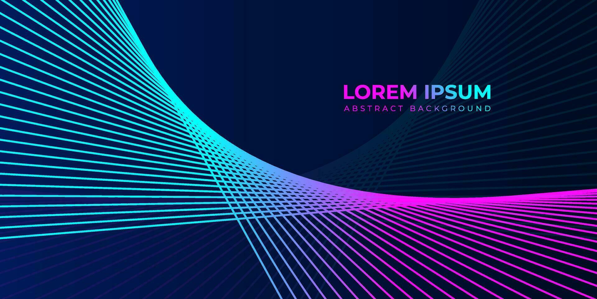 Futuristic technology concept Modern shiny blue and magenta gradient color diagonal rounded lines pattern abstract background. use to poster, banner, brochure, corporate, website and web banner. vector