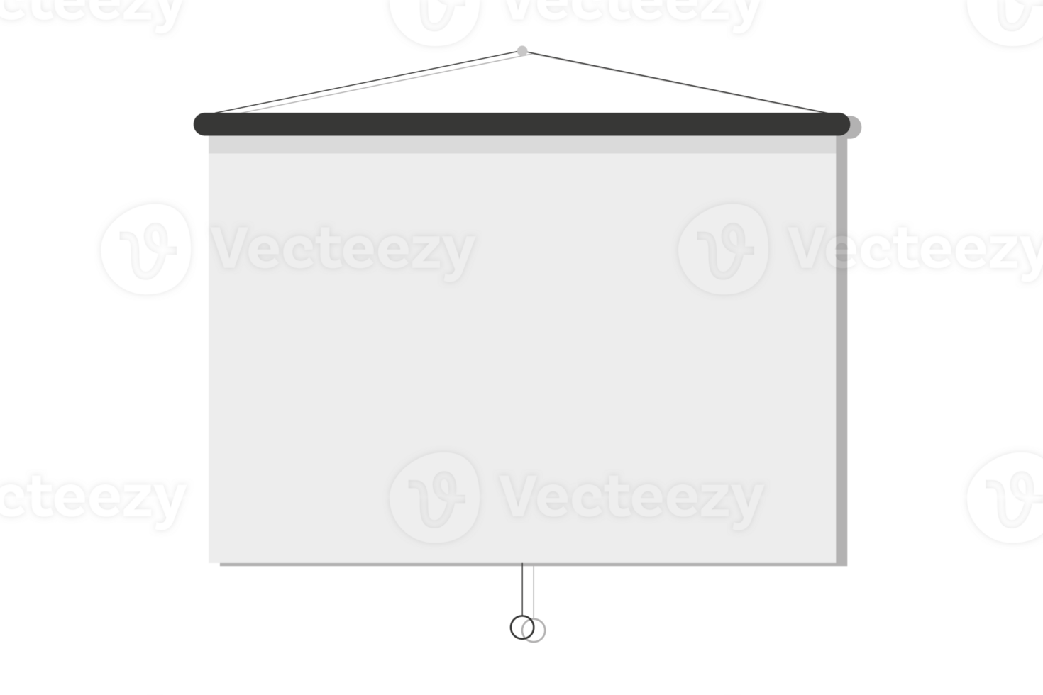 Hanging presentation screen. Empty board or billboard. Screen projector for cinema, movie, games and meetings. slide screen sign. Education empty canvas wall frame for meeting on school or work png