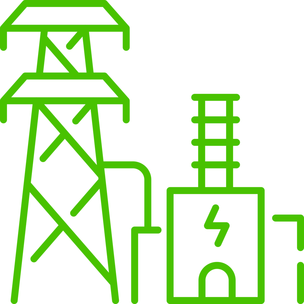 elektrisk kraft station linje ikon symbol illustration png