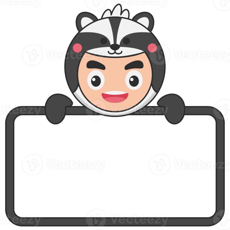 Cute Animal Holding Blank Banner png