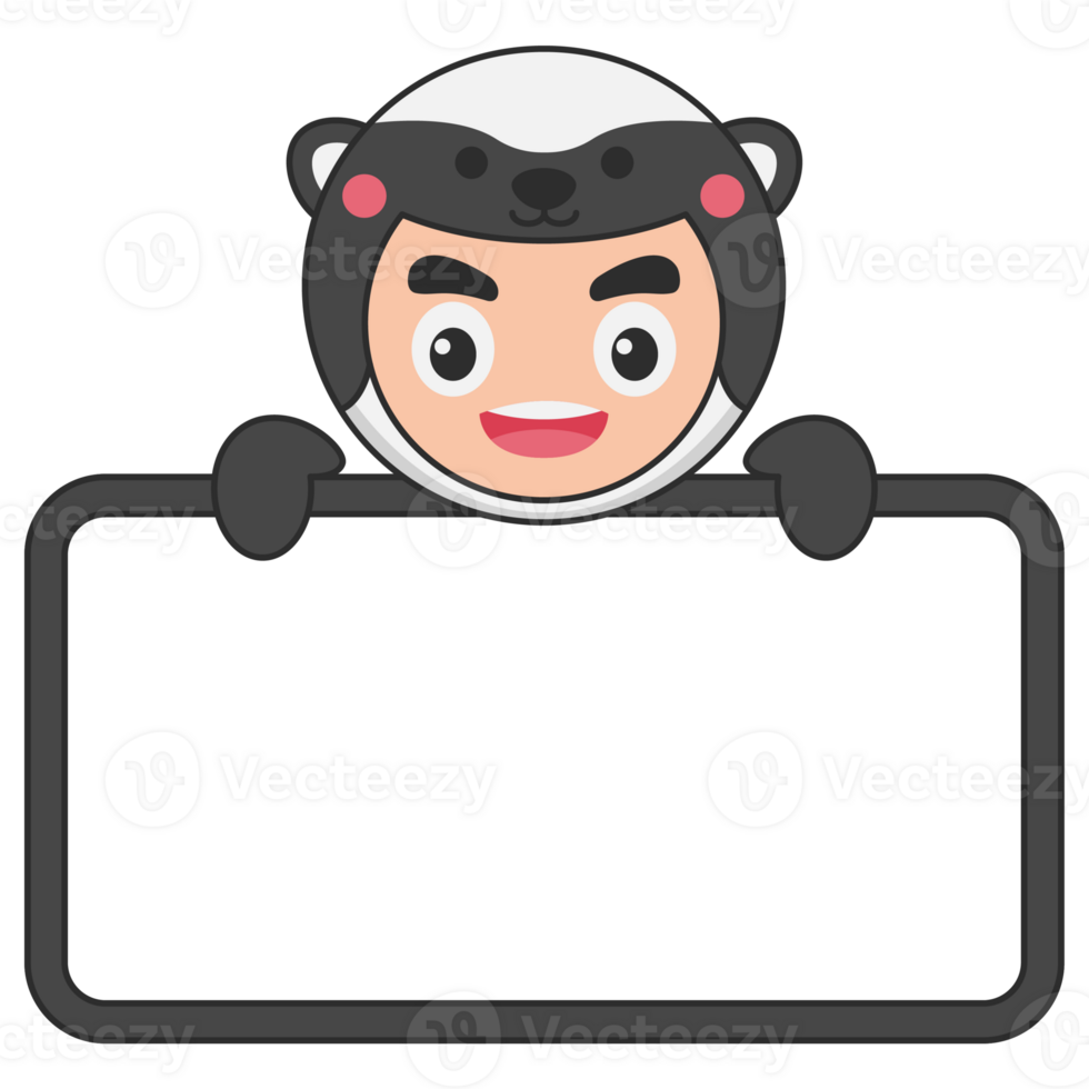 Cute Animal Holding Blank Banner png