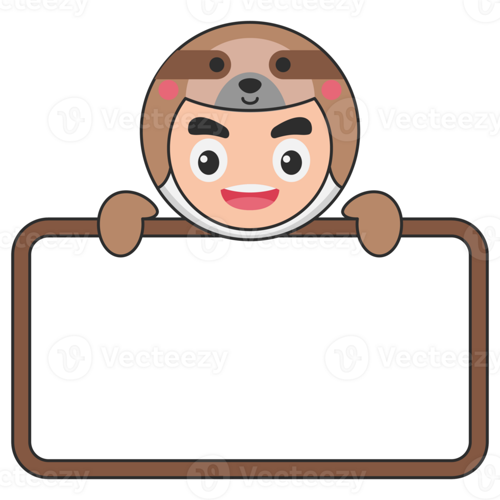 Cute Animal Holding Blank Banner png