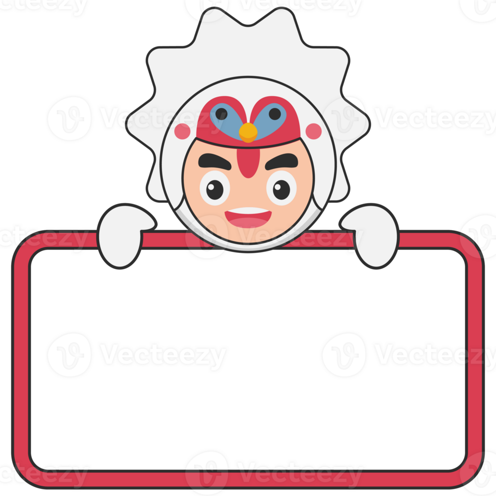 Cute Animal Holding Blank Banner png