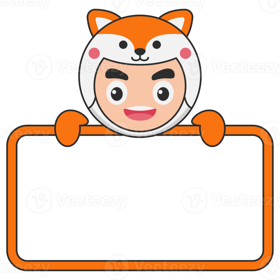 Cute Animal Holding Blank Banner png