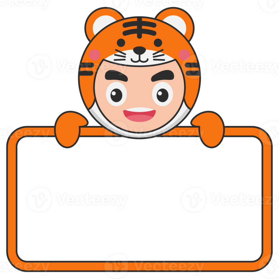 Cute Animal Holding Blank Banner png