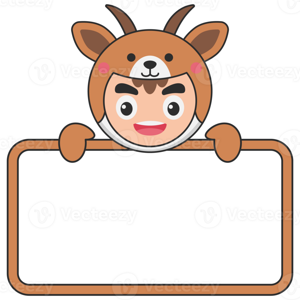 Cute Animal Holding Blank Banner png