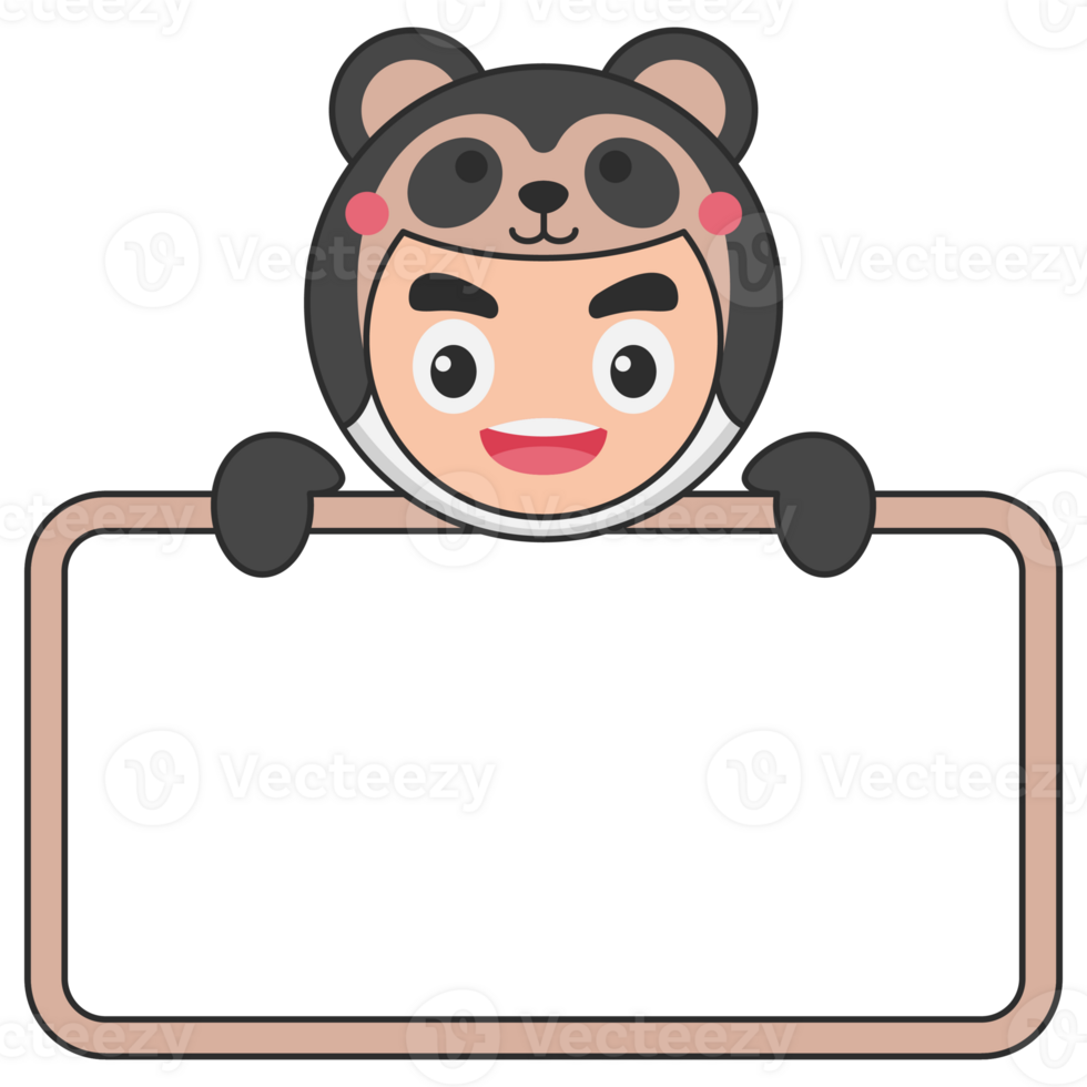 Cute Animal Holding Blank Banner png