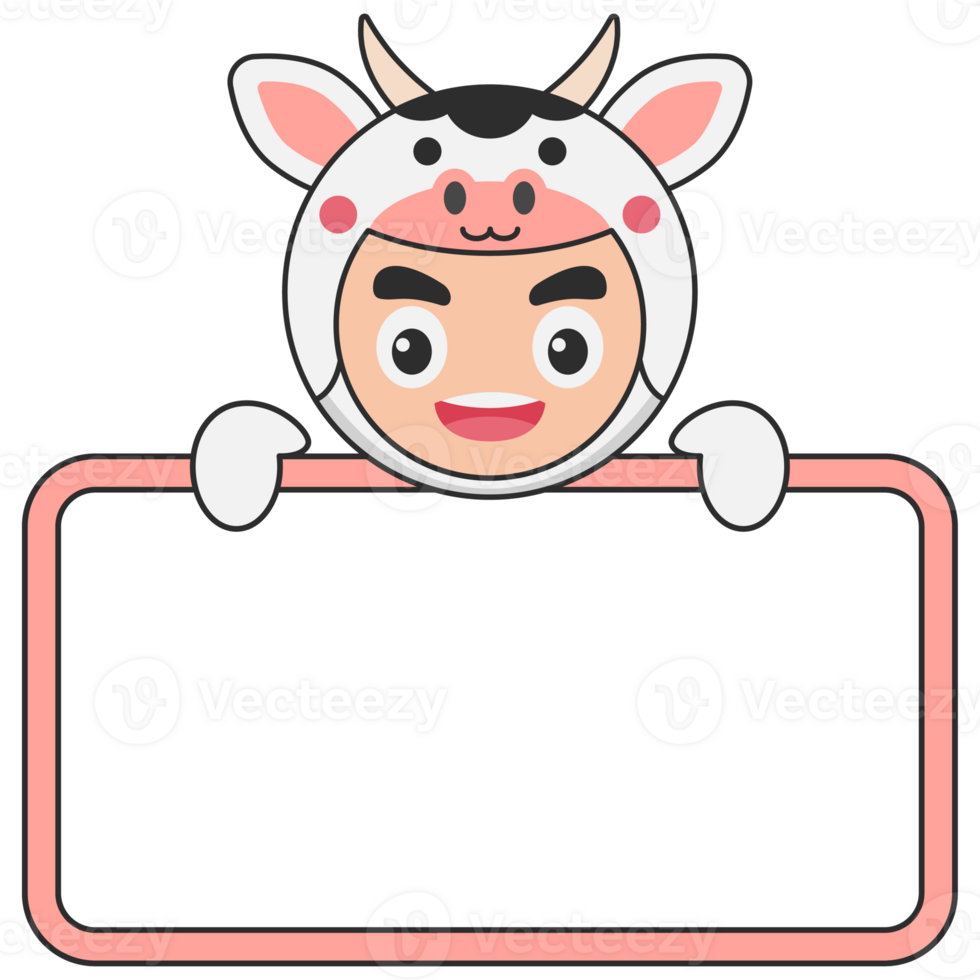 Cute Animal Holding Blank Banner png